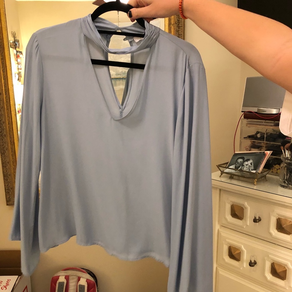 Chiffon light blue top